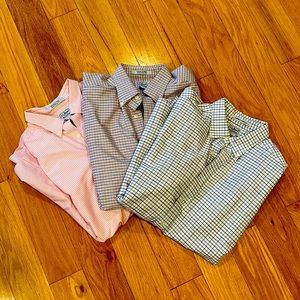 Three lot of L.L.Bean Wrinkle Free Button Up shirts 17-35 (like new)